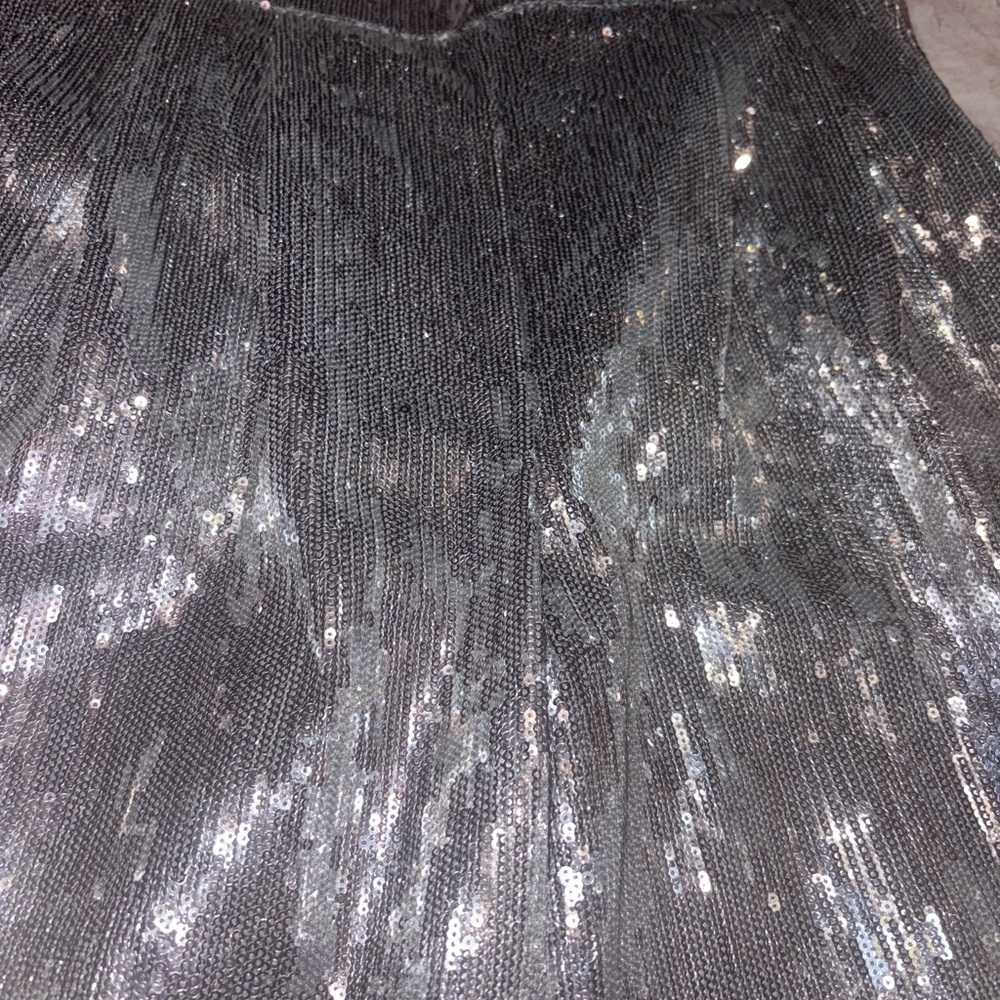 Anthropologie Porridge Lula silver sequin wide leg pants XS - Picture 5 of 6